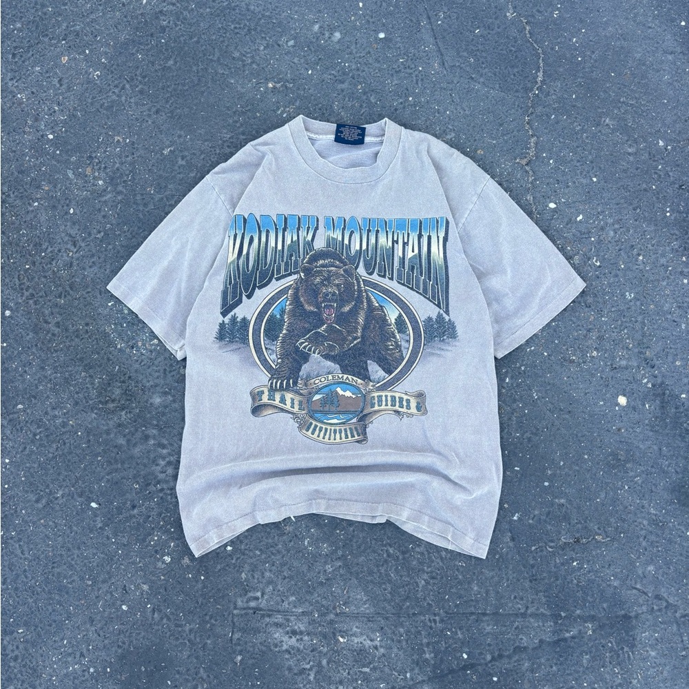 Vintage 90s Single Stitched Kodiak Mountain Bear Graphic Tee Shirt Pullover